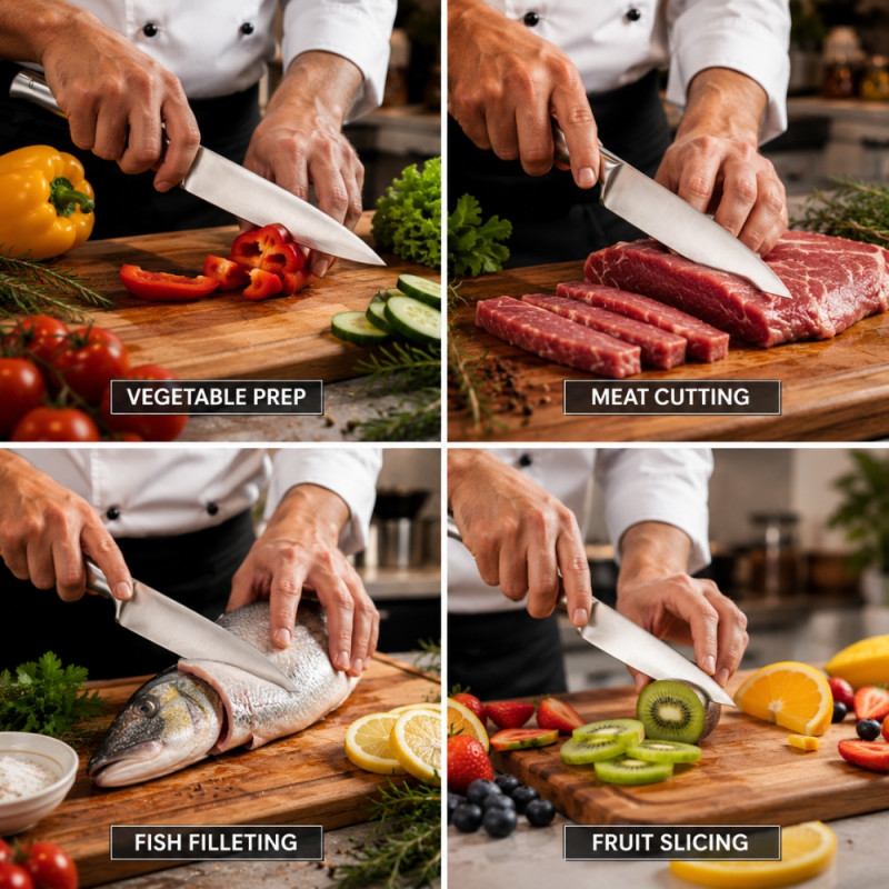 Professional Kitchen Knife Set – Silver Sharp Blades (4.5x32cm)