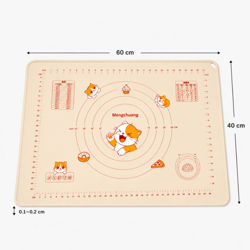 Professional Silicone Kneading Mat – Non-Stick Baking Pad with Measurement Guides (60x40cm)