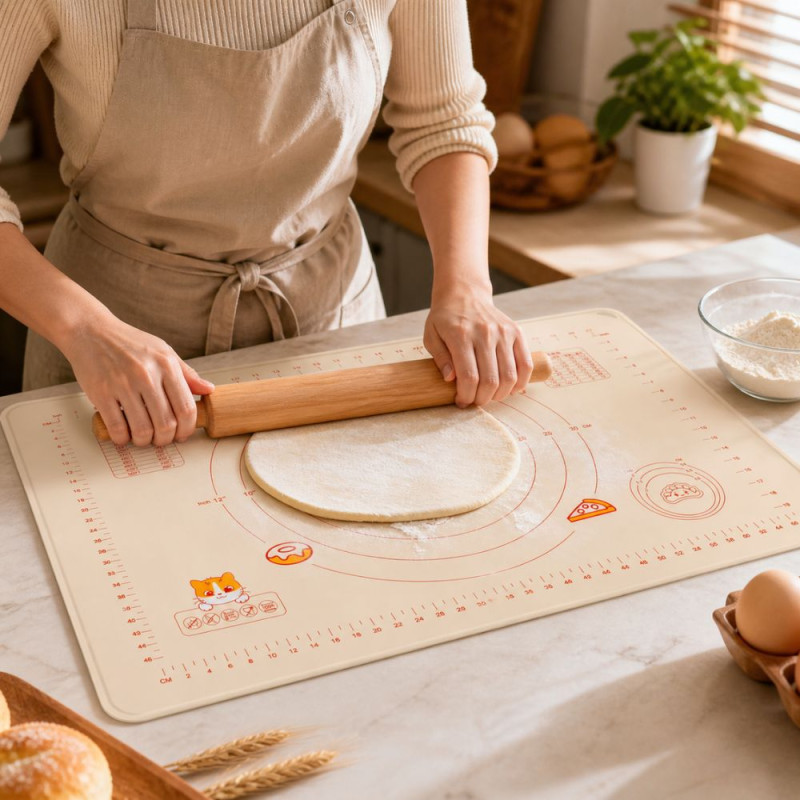 Professional Silicone Kneading Mat – Non-Stick Baking Pad with Measurement Guides (60x40cm)