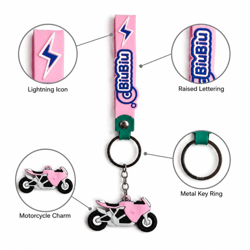 Pink Motorcycle Key Holder (6.5 x 18.5 cm) – Pink