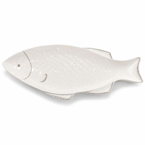 Elegant Fish-Shaped Serving Platter - White