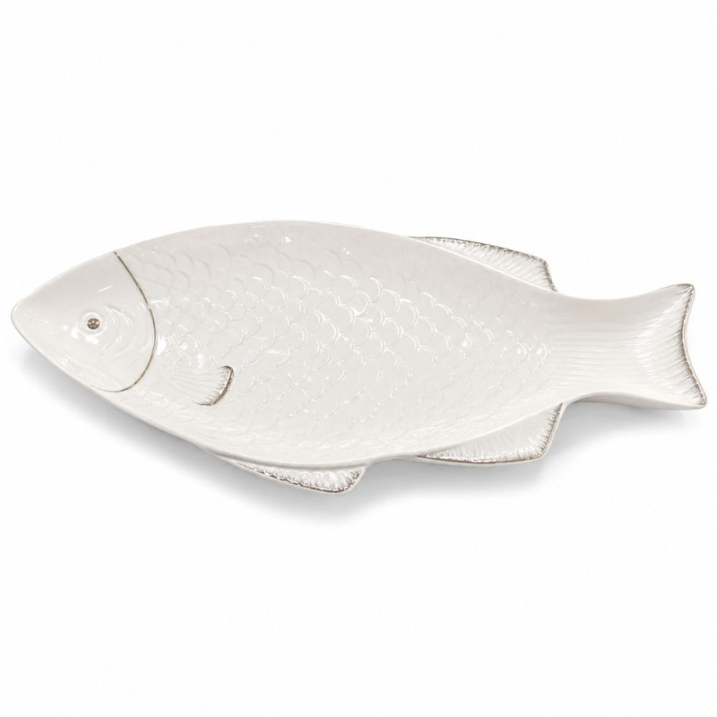 Elegant Fish-Shaped Serving Platter - White