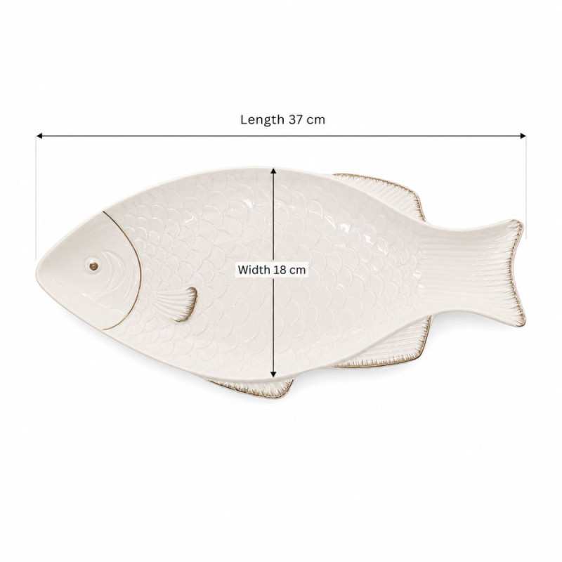 Elegant Fish-Shaped Serving Platter - White