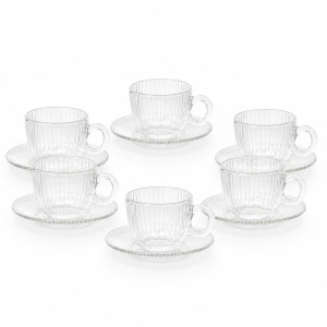 Translucent Tea Cup Set Designed for Elegant Dining &amp; Entertaining – Transparent (H-5, W-6 CM)
