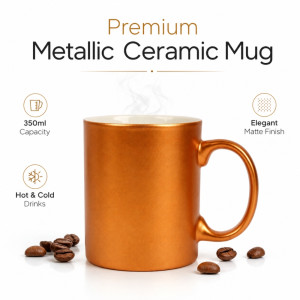 Exclusive metallic gold ceramic coffee mug suitable for sublimation printing – Orange (9.5 x 8cm) Exclusive metallic gold ceramic coffee mug suitable for sublimation printing – Orange (9.5 x 8cm)