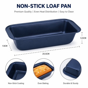 Aspirational blue non-stick loaf baking pan – Dark Blue (13 x 25.5 x 5.5cm)