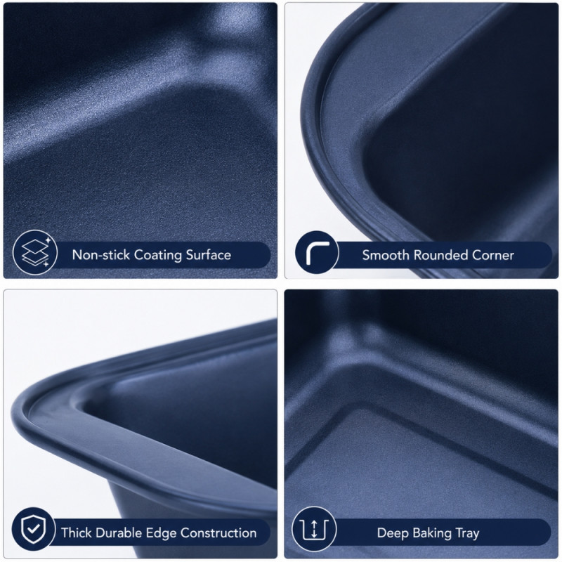 Aspirational blue non-stick loaf baking pan – Dark Blue (13 x 25.5 x 5.5cm)