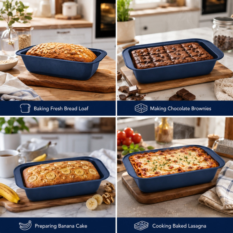 Aspirational blue non-stick loaf baking pan – Dark Blue (13 x 25.5 x 5.5cm)