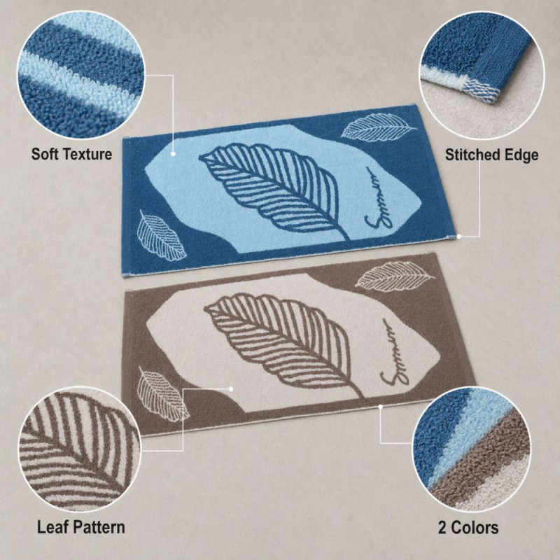 Summer Leaf Pattern Face Towel
