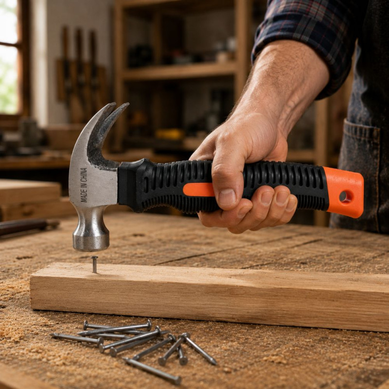Space Saver Stubby Claw Hammer Designed for DIY Projects &amp; Professional Work – Black (H-16, W-3.5 CM)