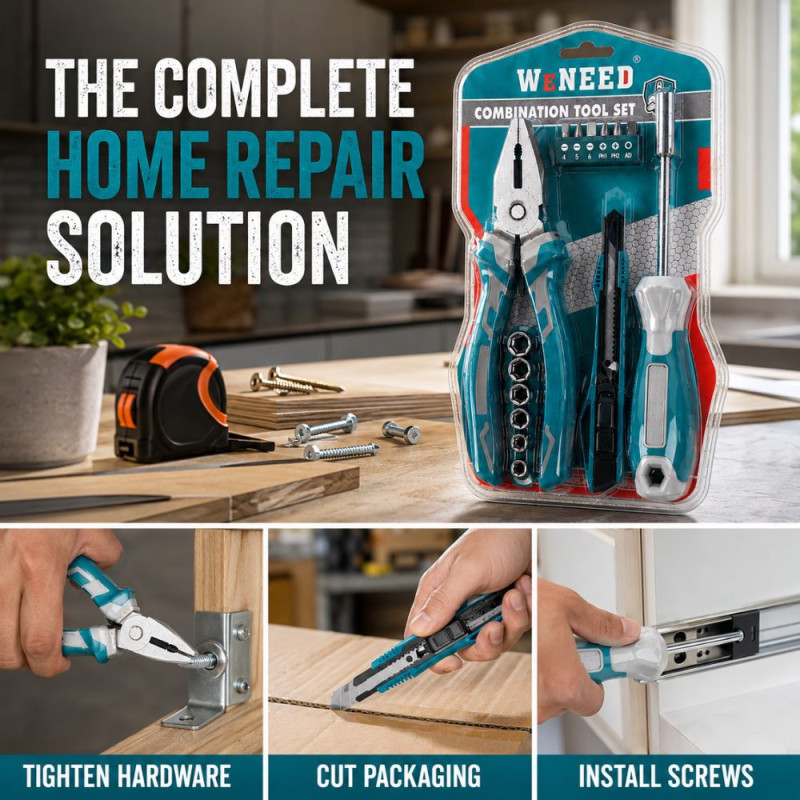Argent Finish Tools Set Designed for DIY Projects - Professional Work – Teal Blue Silver