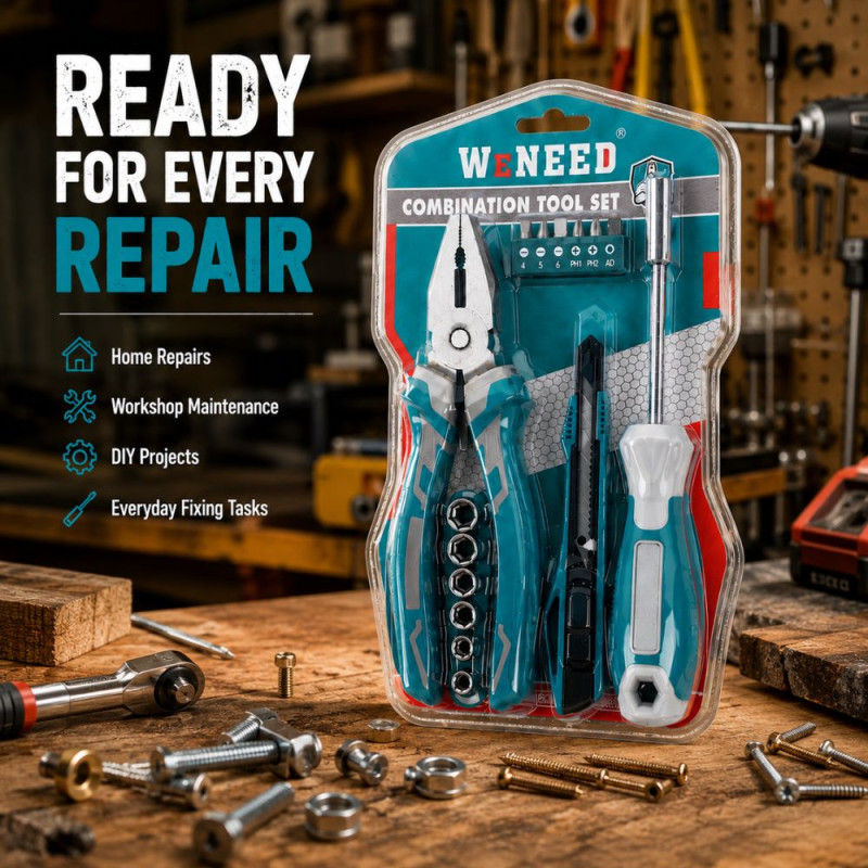 Argent Finish Tools Set Designed for DIY Projects - Professional Work – Teal Blue Silver
