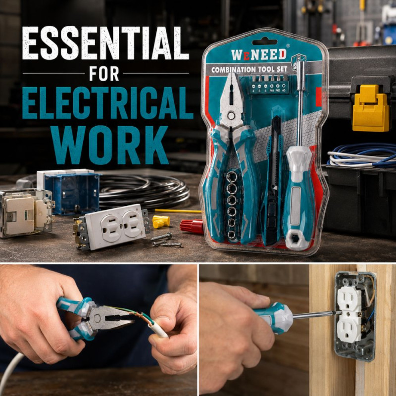 Argent Finish Tools Set Designed for DIY Projects - Professional Work – Teal Blue Silver