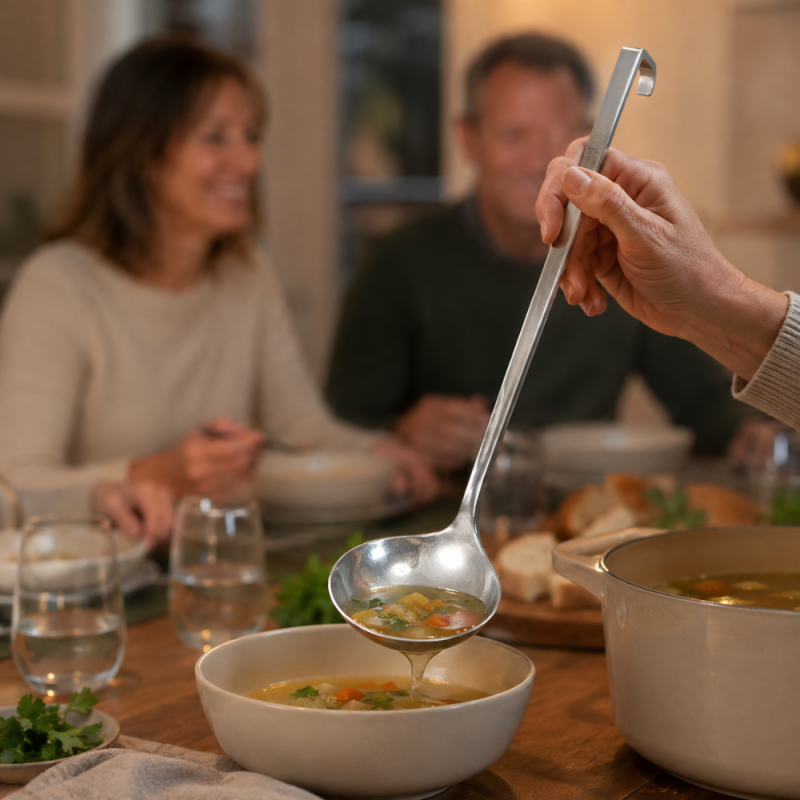 Rust-Resistant Stainless Steel Soup Ladle (20 x 6 cm) – Silver