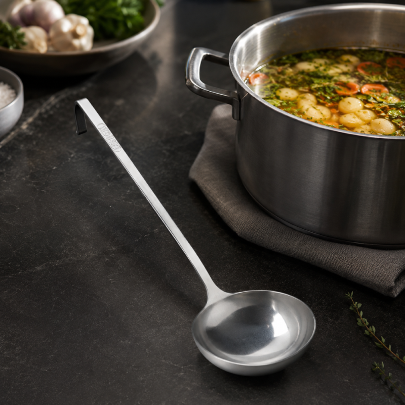 Rust-Resistant Stainless Steel Soup Ladle (20 x 6 cm) – Silver
