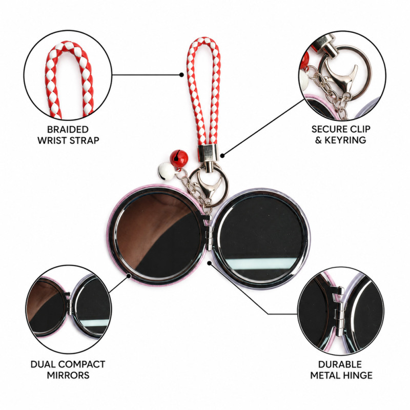 Compact Mirror Keychain