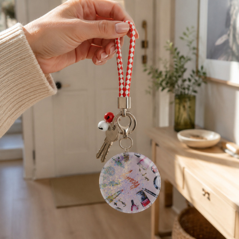 Compact Mirror Keychain