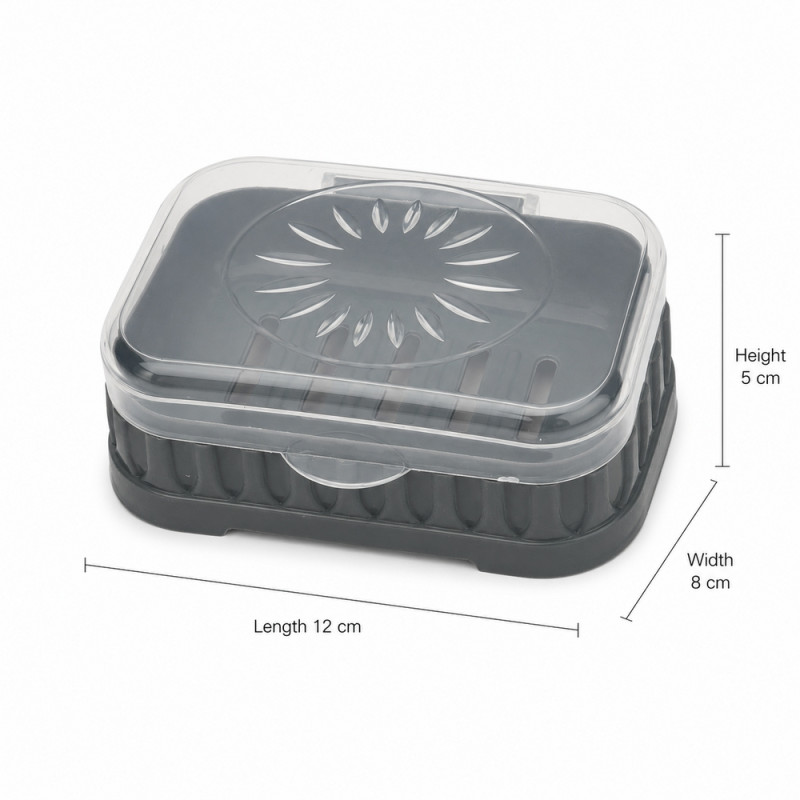 Soap Dish with Lid – Compact (H-5cm X W-8cm X L-12cm)