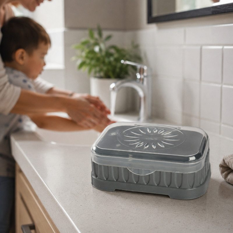 Soap Dish with Lid – Compact (H-5cm X W-8cm X L-12cm)