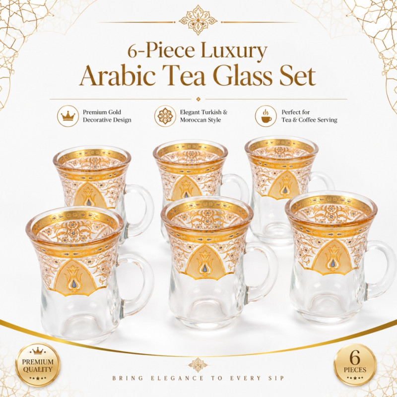 Elegant Ceramic Mug/Cup Set – Transparent Premium Finish (6PCS)