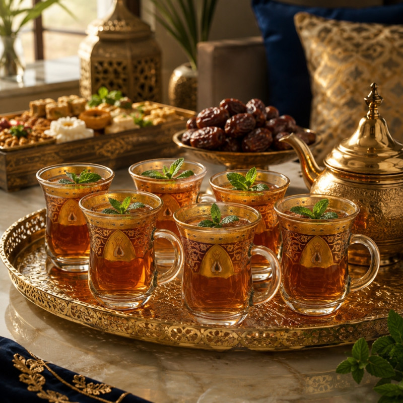 Elegant Ceramic Mug/Cup Set – Transparent Premium Finish (6PCS)