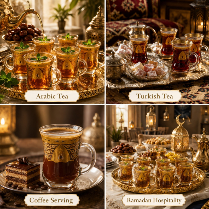 Elegant Ceramic Mug/Cup Set – Transparent Premium Finish (6PCS)