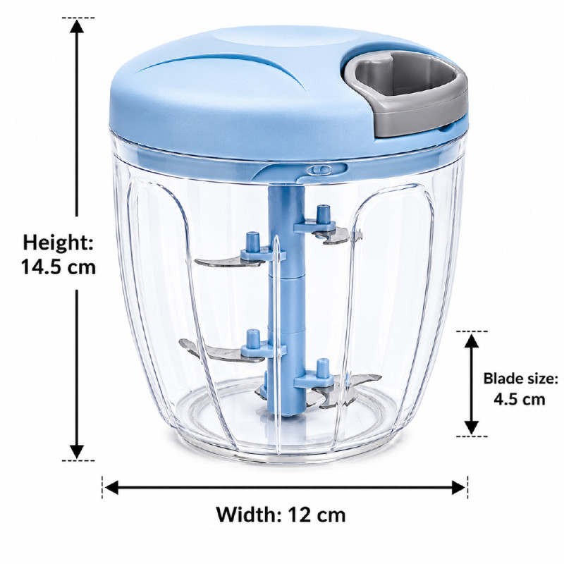 Premium Kitchen Cutting Board – Blue & Transparent Food-Safe Surface (14.5 x 12 x 4.5 cm)