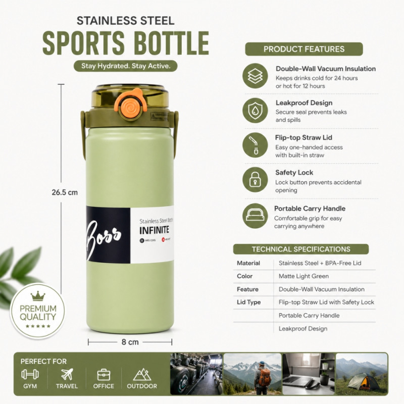 Vacuum Insulated Sports Bottle