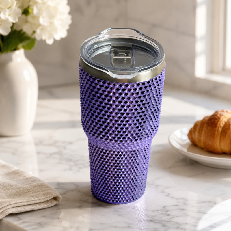 Insulated Thermal Purple Travel Mug