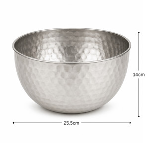24cm Stainless Steel Salad Bowl – Silver (25.5x14)