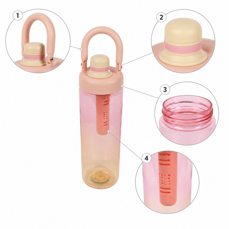 Insulated Pink Gradient Water Bottle (1000 ml)
