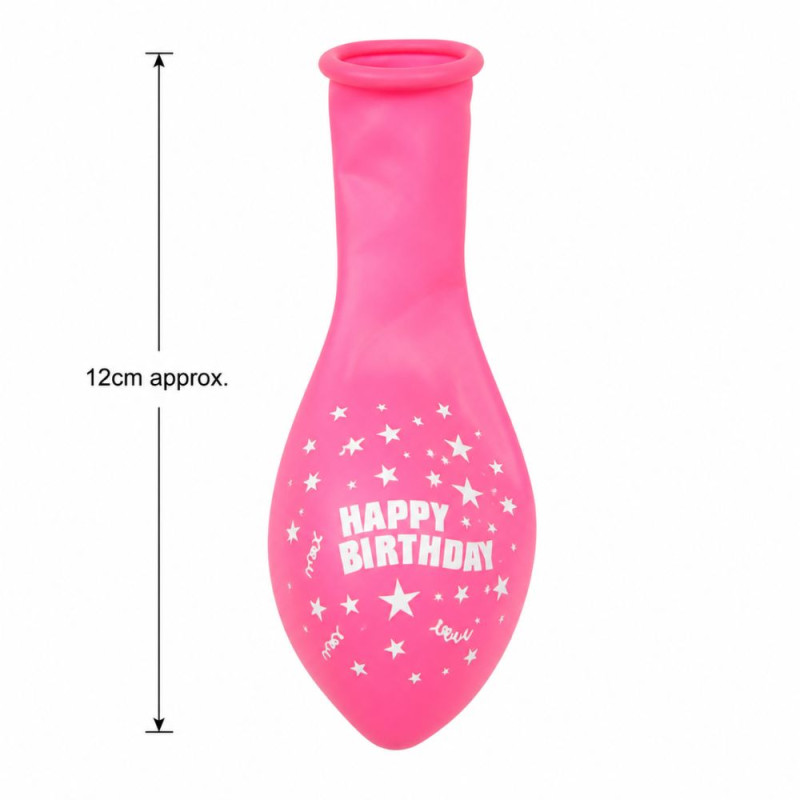 Party Fusion Happy Birthday Printed Latex Balloons – Multicolor Star Design (12cm)