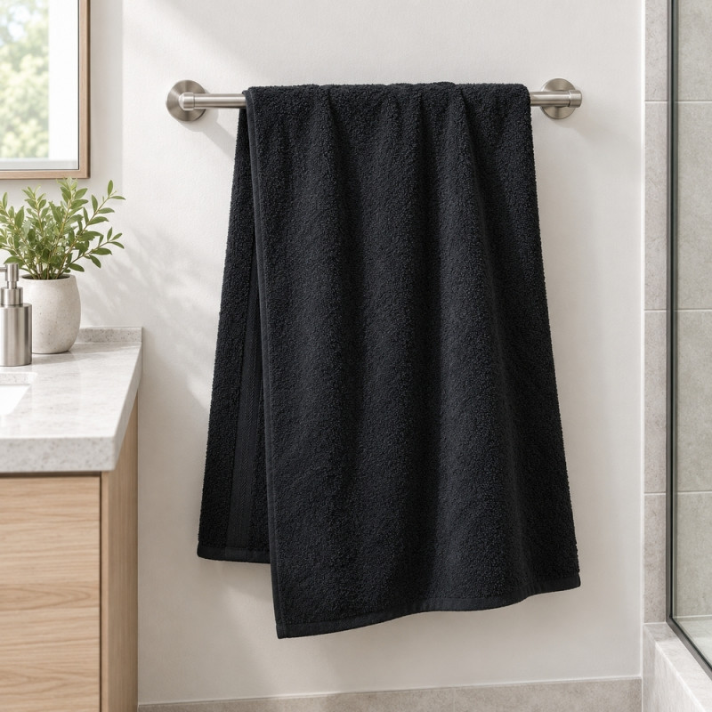 Black Bath Towel