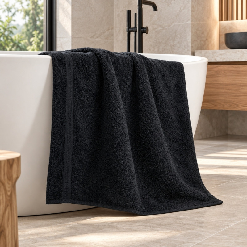Black Bath Towel