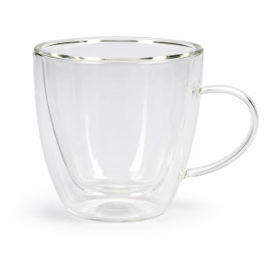 Professional Double-Wall Insulated Glass Espresso Mugs – Sleek Transparent Design (8cm)