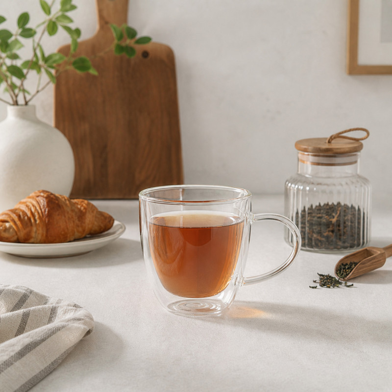 Professional Double-Wall Insulated Glass Espresso Mugs – Sleek Transparent Design (8cm)