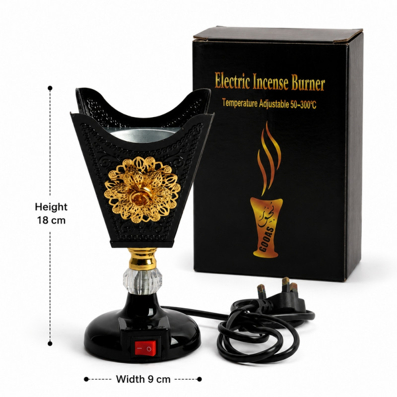 Adjustable Temp Electric Incense Burner – Black