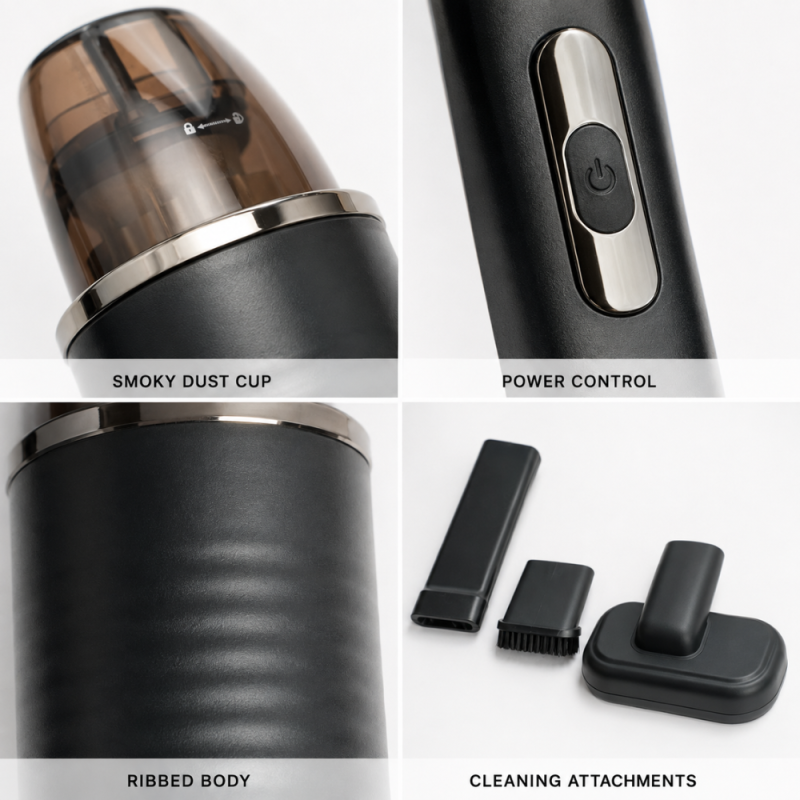 Powerful/Compact Rechargeable Car  Home Vacuum Cleaner – Black