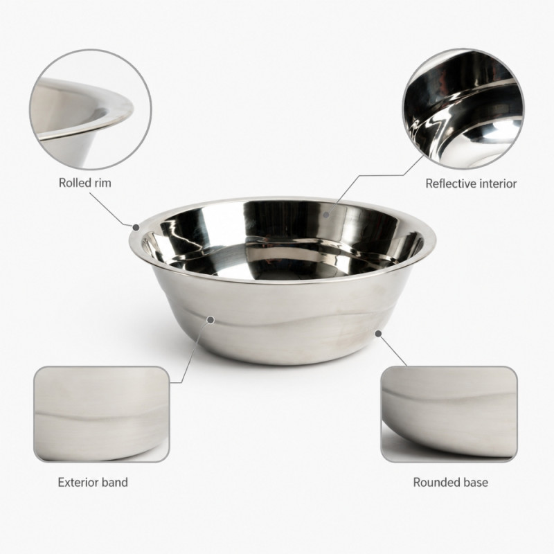 Stainless Steel Mixing Bowl - 22 cm