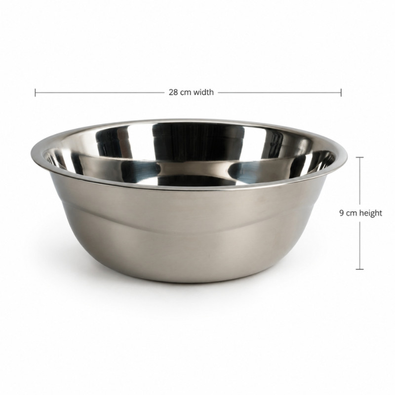 26CM Stainless Steel Mixing Bowl – Silver