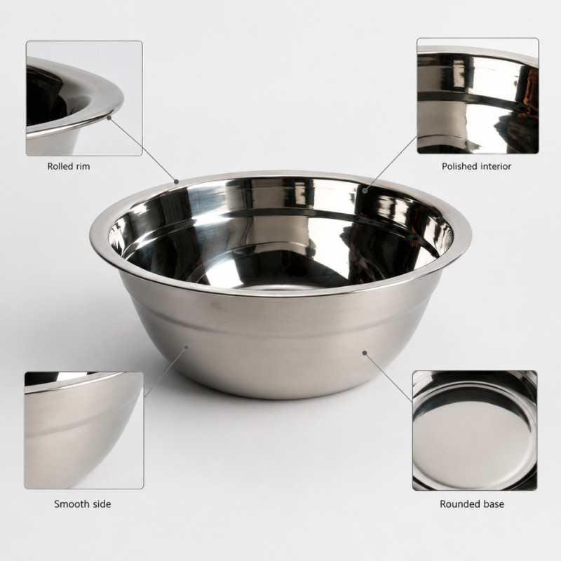 26CM Stainless Steel Mixing Bowl – Silver