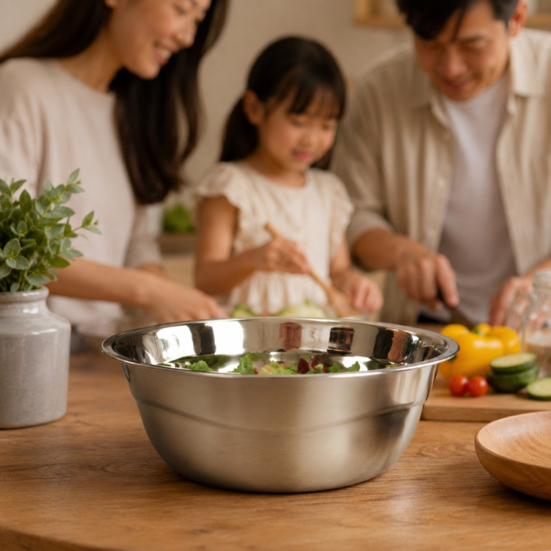 26CM Stainless Steel Mixing Bowl – Silver