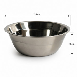 28cm Stainless Steel Mixing Bowl – Silver (26x9)