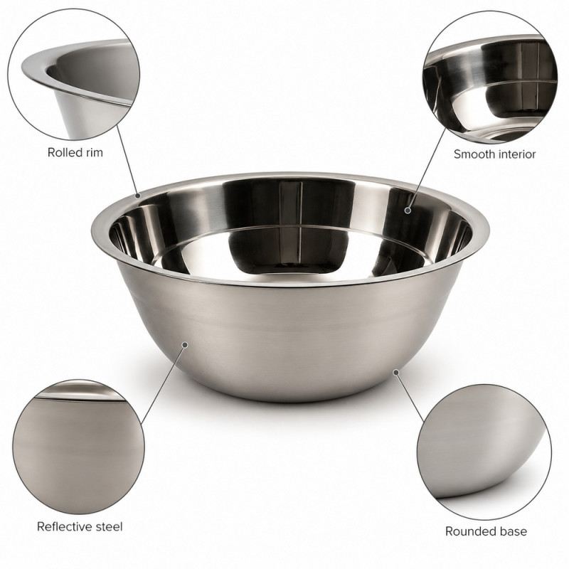 28cm Stainless Steel Mixing Bowl – Silver (26x9)