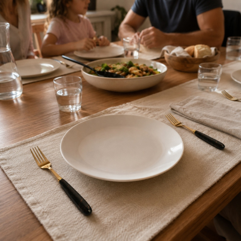 Marbled Handle Black Fork Set
