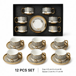 Printed Ceramic Coffee Cup Set – Assorted
