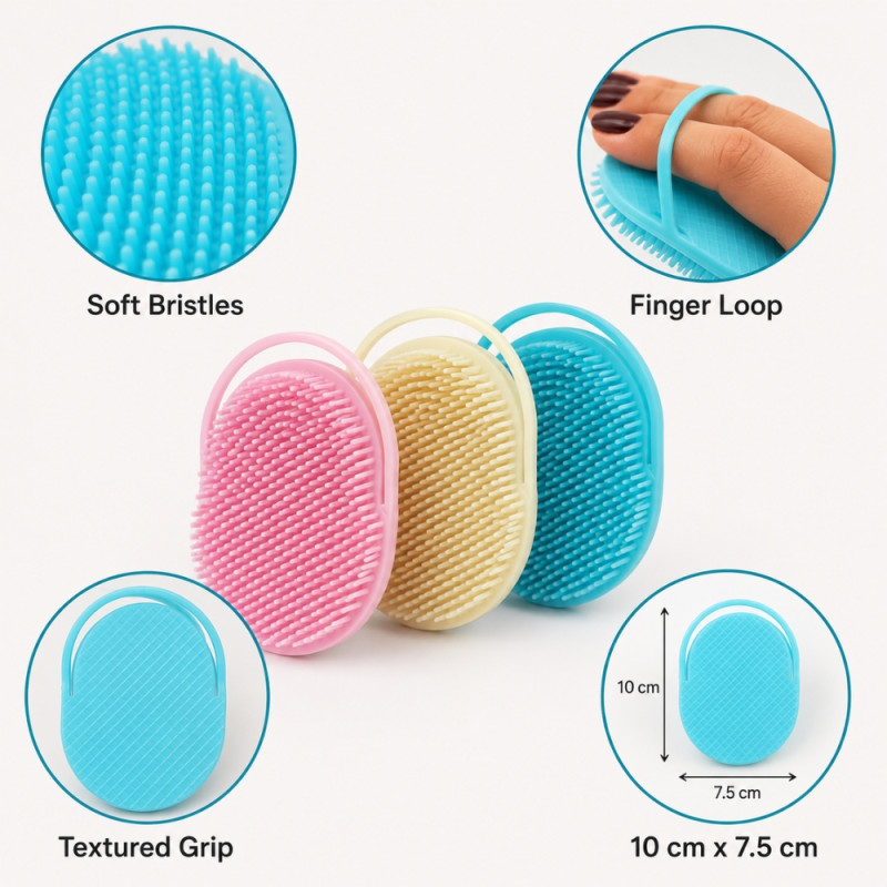 Rainbow Touch Hair Brush Set Designed for Daily Grooming &amp; Self-Care – Multi Color (H-10, W-7.5 CM)