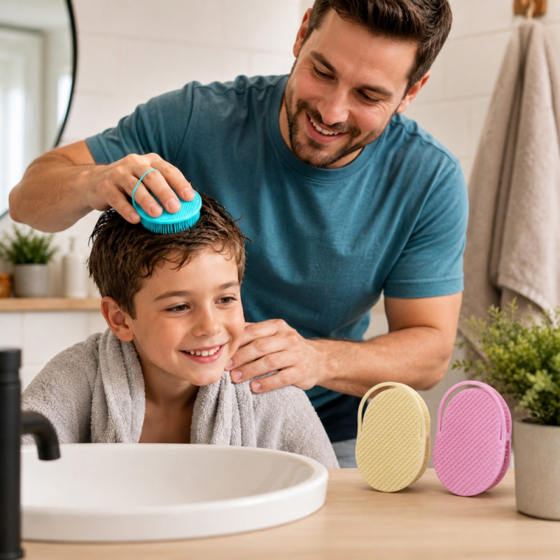 Rainbow Touch Hair Brush Set Designed for Daily Grooming &amp; Self-Care – Multi Color (H-10, W-7.5 CM)