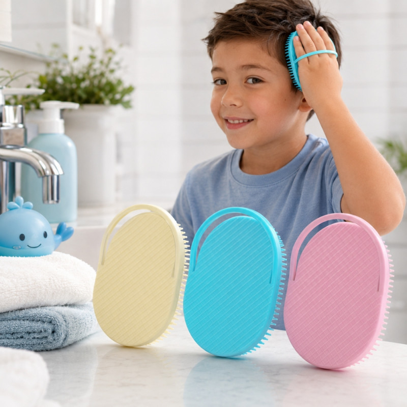 Rainbow Touch Hair Brush Set Designed for Daily Grooming &amp; Self-Care – Multi Color (H-10, W-7.5 CM)
