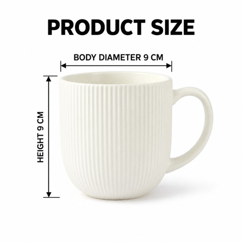 White Ribbed Mug